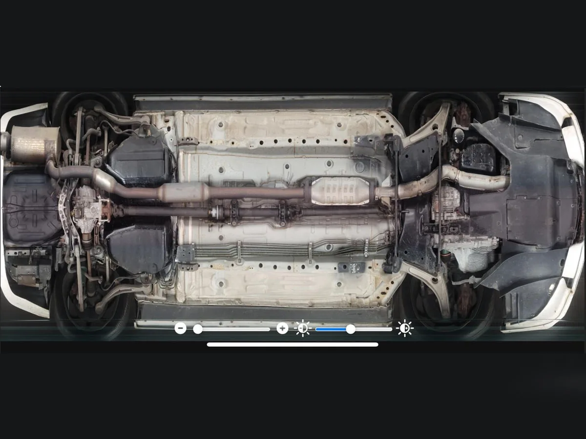 360-degree underbody scan of a Mitsubishi Evolution VIII GSR from a Japanese auction listing
